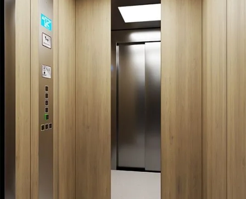 Kabina dizala s dekorativnim laminatom u tonu hrasta